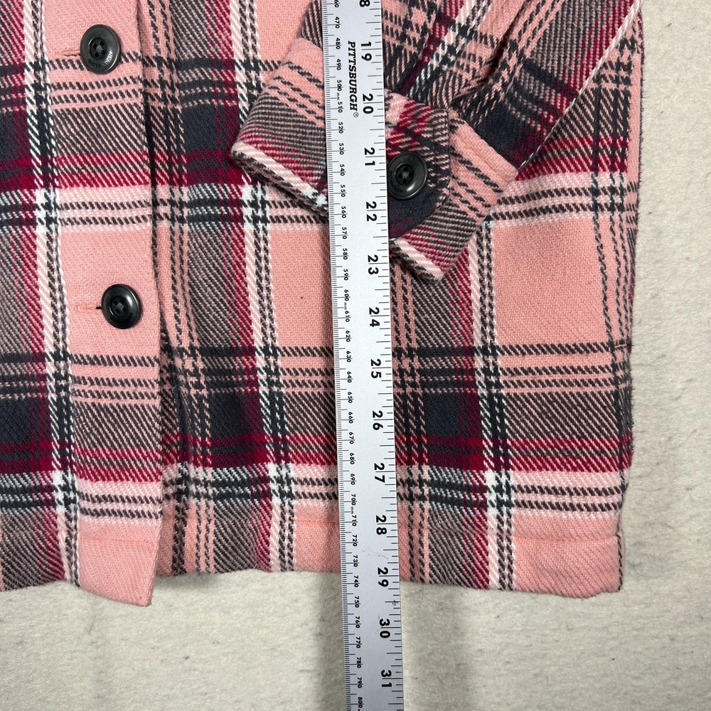 Outerknown Blanket Shirt Mens XS Pink Button Front Plaid Heavy Flaw Button - Picture 8 of 11